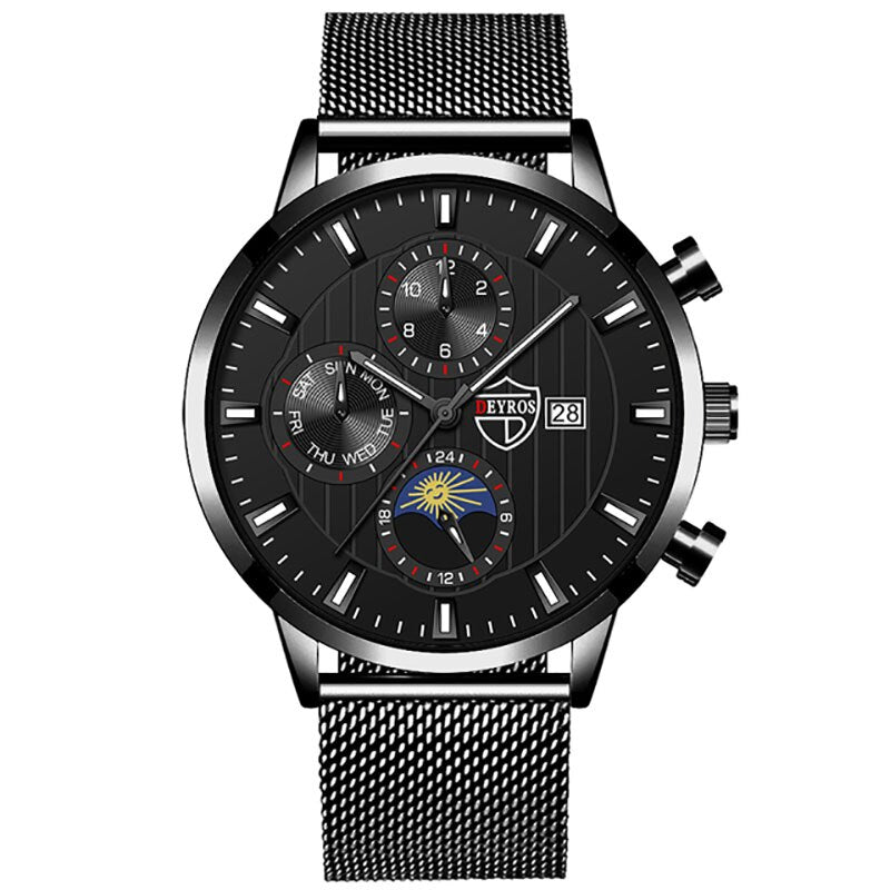 uhren herren Luxus Neue Herren Business Uhren Edelstahl Mesh Gürtel Quarz Armbanduhr Männer Sport Armband Casual Leucht Uhr Uhr